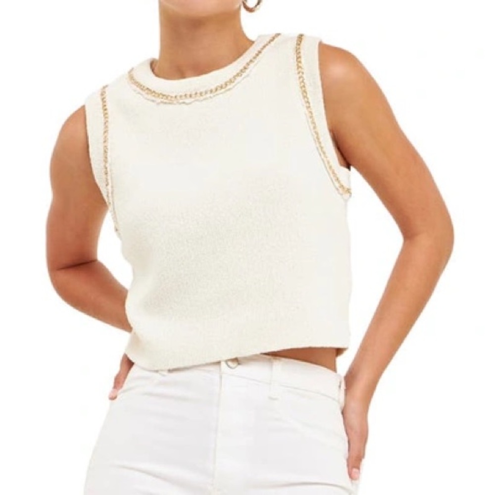 NWT Endless Rose Sweater Vest with Gold Chain